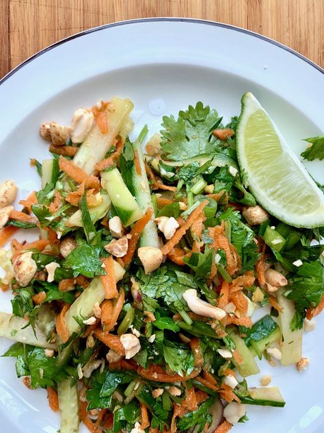 Anti Bloat Salad, Cilantro Salad Recipes, Cilantro Asian Recipe, Panera Citrus Asian Crunch Salad, Sesame Ginger Chicken Salad, Low Calorie Salads, Sweet Sesame Lime Cabbage Salad, Cilantro Lime Salad, Herby Salad