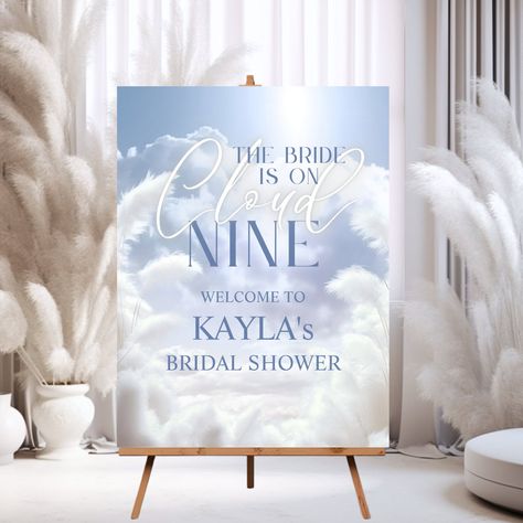 On Cloud Nine Decor, Cloud 9 Wedding Theme, White Pampas, Pastel White, Budget Party, Something Blue Bridal, Blue Bridal Shower, Bridal Shower Centerpieces, On Cloud Nine