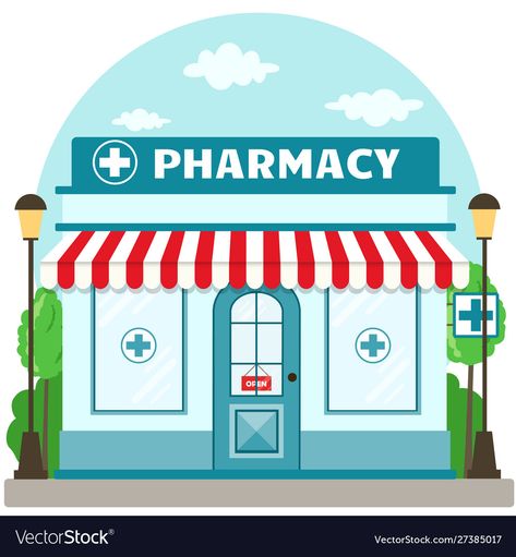 Pharmacy Pictures, Zoo Clipart, Fantasy Map Making, File Decoration Ideas, Map Symbols, Pharmacy Store, Front Shop, Pharmacy Design, Shop Buildings