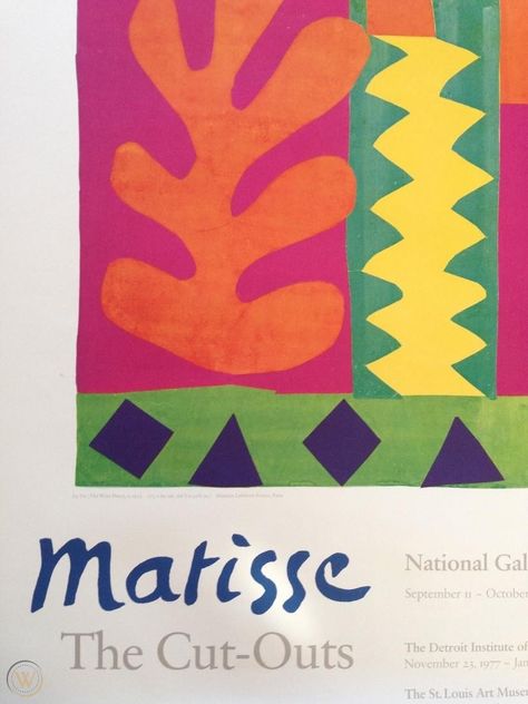 Matisse Cutouts 1977 Museum Poster ... Matisse Inspired, Matisse Shapes, Matisse Aesthetic, Matisse Art Print, Matisse Inspired Art, Matisse Drawing, Matisse Cutouts, Graphic Design Style, Denim Art