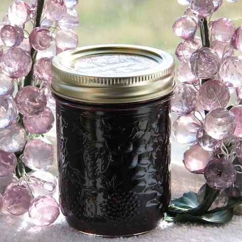 Blackberry Jalapeno Jelly | "When I made this recipe and it turned out great. Instead of juicing the berries, though, I pureed them and strained out the seeds. It set up great." Blackberry Jalapeno Jelly, Grape Hot Pepper Jelly Recipe, Blackberry Jalapeno Jam Jelly Recipes, Blackberry Pepper Jelly, Blackberry Jalapeno Pepper Jelly, Blackberry Jalapeño Jelly, Blackberry Jalapeno Jam, Pickling Veggies, Blackberry Jelly Recipe