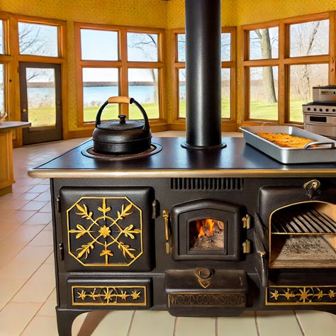 A wood cookstove is built to last, making it a family heirloom that can be passed down through generations. It becomes a cherished piece of family history, continuing to serve loved ones for years to come. #AI #homemade #homestead #kitchen #lifestyle https://www.discountstoves.net/Wood-Cook-Stoves-s/37.htm Oven Photography, Wood Cookstove, Antique Kitchen Stoves, Wood Cook Stove, Wood Cook Stoves, Wood Burning Cook Stove, Stoves For Sale, Homestead Kitchen, Wood Stove Cooking