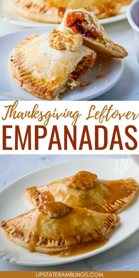 Thanksgiving Leftover Empanadas Thanksgiving Leftover Empanadas, Leftover Pie Dough Recipes, Puff Pastry Thanksgiving Leftovers, What To Do With Leftover Thanksgiving Food, Easy Thanksgiving Leftover Ideas, Best Thanksgiving Leftover Recipes, Leftover Thanksgiving Feast Mini Pies, Hand Pie Filling Recipes, Thanksgiving Leftover Pie