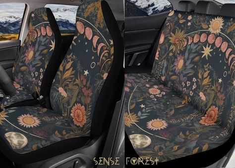 Cottagecore Car, Cute Car Interior, Bug Decor, Car Headrest, Back Seat Covers, Cute Car Accessories, Xmas Presents, Car Seat Cover, Steering Wheel Cover