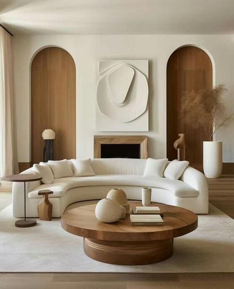 Texture Interior Design Home Decor, Textured Interior Design, Living Room White And Beige, Beige Interior Living Room, Timeless Modern Interior, Living Room Cozy Modern, Curved Interior Design, Japandi Interior Design Living Room, Beige Interiors