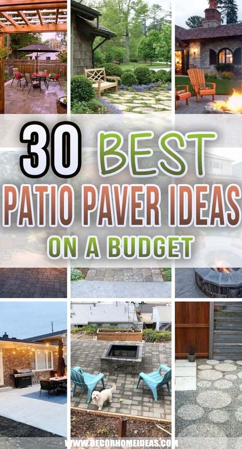 Patio Paver Ideas, Cheap Patio Pavers, Outdoor Patio Pavers, Inexpensive Patio, Diy Patio Ideas, Paver Ideas, Patio Blocks, Diy Patio Pavers, Easy Patio