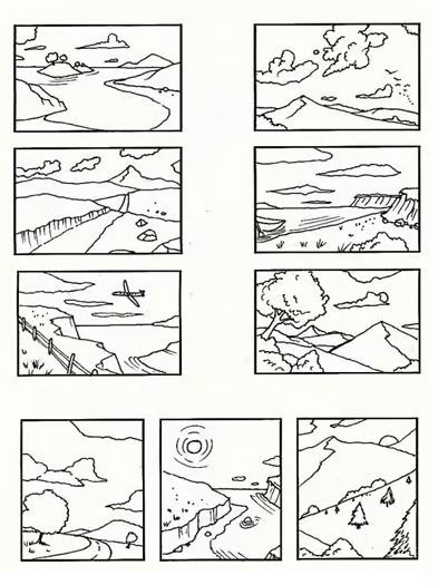 How To Draw Paper, Sketching Practice Exercises, Easy Backgrounds To Draw, Art Fundamentals Practice, How To Draw Landscape, How To Draw Beginner, Landscape Doodles, Landscape Ideas Drawing, Landscape Drawing Ideas