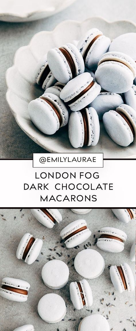 Macaron Filling Flavors, Dark Chocolate Macarons, Lavender Flavor, French Macaroon Recipes, Chocolate Macarons, Macaron Flavors, Macaron Cookies, French Macaroons, Macaroon Recipes