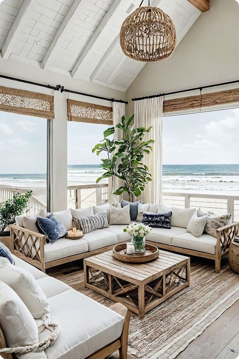 15 Boho Beach House Ideas: Your Ultimate Guide to Coastal Bohemian Bliss - Cabin Nook Rustic Coastal Living Room Ideas, Tiny Beach House Interior, Beach Shack Living Room, Small Beach House Interior, Beach Shack Interior, Yellow And Grey Bedroom, Modern Beach House Interior, Honduras Beach, Boho Beach Bedroom