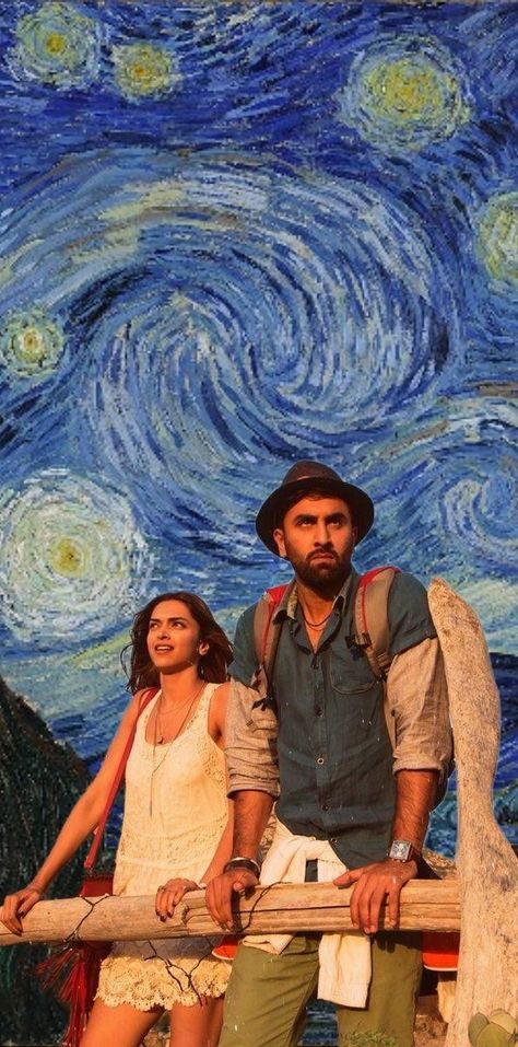 Tamasha Movie, Bollywood Aesthetics, Van Gogh Aesthetic, Bollywood Wallpaper, Vintage Bollywood Aesthetic, Film Posters Art, Movie Artwork, Bollywood Posters, Sky Photography Nature