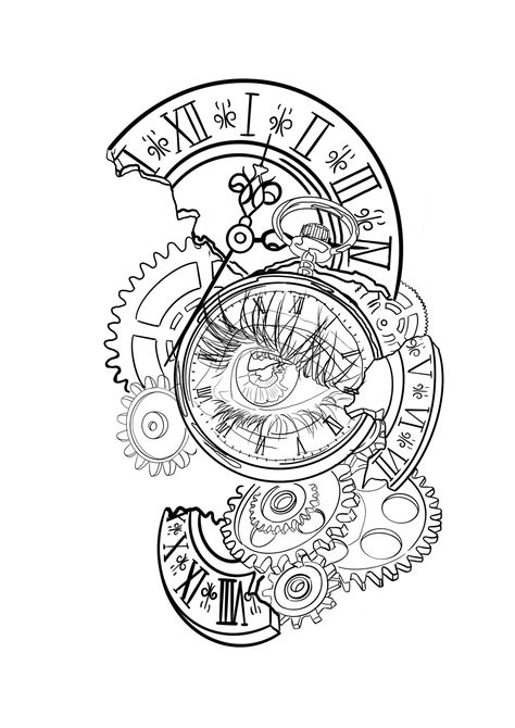 Clock Gears Tattoo, Gear Tattoo, Daisy Drawing, Textile Painting, Clock Gears, Old Watch, Clock Tattoo, Old Watches, Lion Tattoo