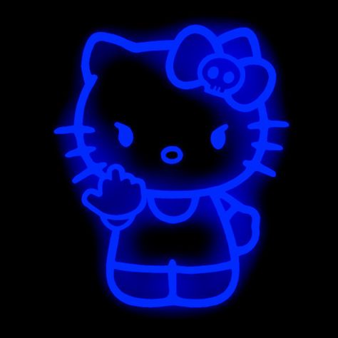 Neon Hello Kitty, Blue Hello Kitty, Kitty Wallpaper, Hello Kitty Wallpaper, Hello Kitty, Kitty, Neon, Blue, Black