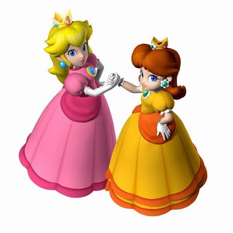 peach and daisy girl power - Shay & I are rocking it! Peach And Daisy, Daisy Costume, Princess Peach Cosplay, Peach Cosplay, Super Princess Peach, Super Mario Princess, Super Princess, Nintendo Princess, Duo Costumes