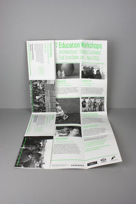 LOA+DS Education Workshops Guide A2Poster/Mailer by Greig Anderson, via Behance Workshop Architecture, Portfolio Book, Leaflet Design, Folder Design, Flyer Layout, Brochure Layout, Book Design Layout, Print Layout, Program Design