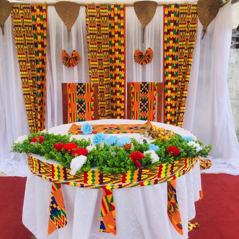 Ghana Decorations Ideas, Traditional Lobola Decor, Royalty Baby Shower, African Wedding Theme, Blended Family Wedding, Wedding Table Setup, Blue Wedding Decorations, White Wedding Decorations, Wedding Stage Backdrop