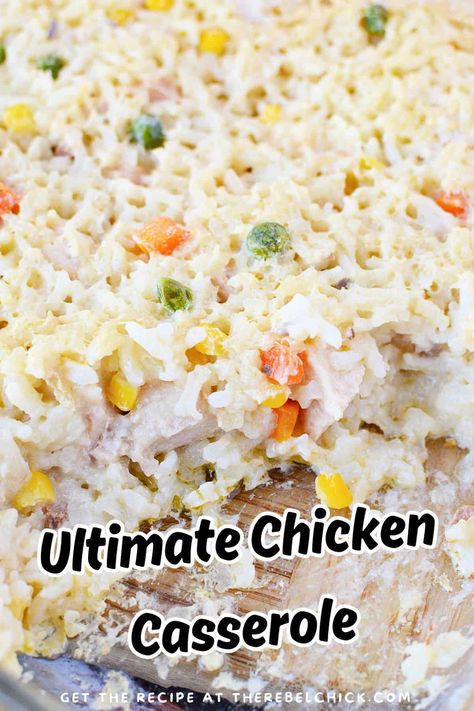 Vegetable Rice Casserole, Chicken Mixed Vegetables, Ultimate Chicken Casserole, Mix Veg Recipe, Mixed Vegetable Casserole, Easy Chicken Dinner, Vegetables Rice, Vegetable Casserole Recipes, Chicken Chunks