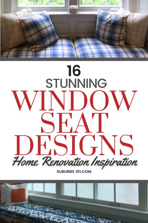 Looking for window seat design ideas for your home renovation project? There's nothing quite like a cozy window seat for curling up with a good book. From cozy reading nooks to window seats with bookshelves to long window seats to coastal inspired window seats, here are window seat designs that will surely inspire your home renovation project. Under Window Built In Bench, Window Seat Book Nook, Living Room Window Bench, Window Seat In Bedroom, Window Seat Living Room, Window Seat With Bookshelves, Window Seats Ideas, Modern Window Seat, Reading Nook Window Seat