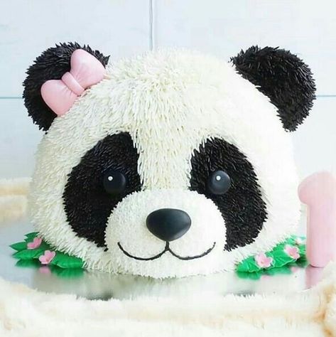 Panda Bear Cake, Panda Birthday Cake, Panda Themed Party, Bolo Panda, Panda Cake, Panda Birthday Party, Panda Head, Puppy Cake, Panda Birthday