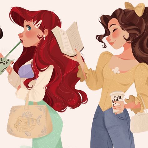 Ariel And Elain Fanart, Disney Princess Modern Rapunzel, Modern Ariel, Ariel And Melody Fan Art, Modern Disney Princess, Ariel And Her Sisters Fanart, Disney Princess Pregnant Fan Art, Disney Kingdom, Disney Princess Modern