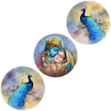 Modern Art Pictures, Mdf Painting, Radha Painting, Religious Painting, Round Canvas, Krishna Radha Painting, Krishna Radha, Antique Paint, Krishna Art