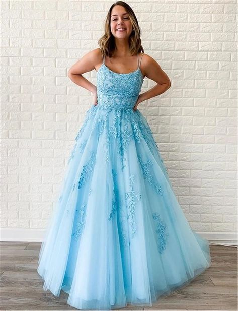 9aa42b31882ec039965f3c4923ce901bdesc51118004ri Grad Dresses Light Blue, Prom 2025 Dresses, Royal Blue Grad Dress, Graduation Dress Long, Prom Dresses Light Blue, Light Blue Formal Dress, Blue Tulle Prom Dress, Blue Lace Prom Dress, Sky Blue Prom Dress