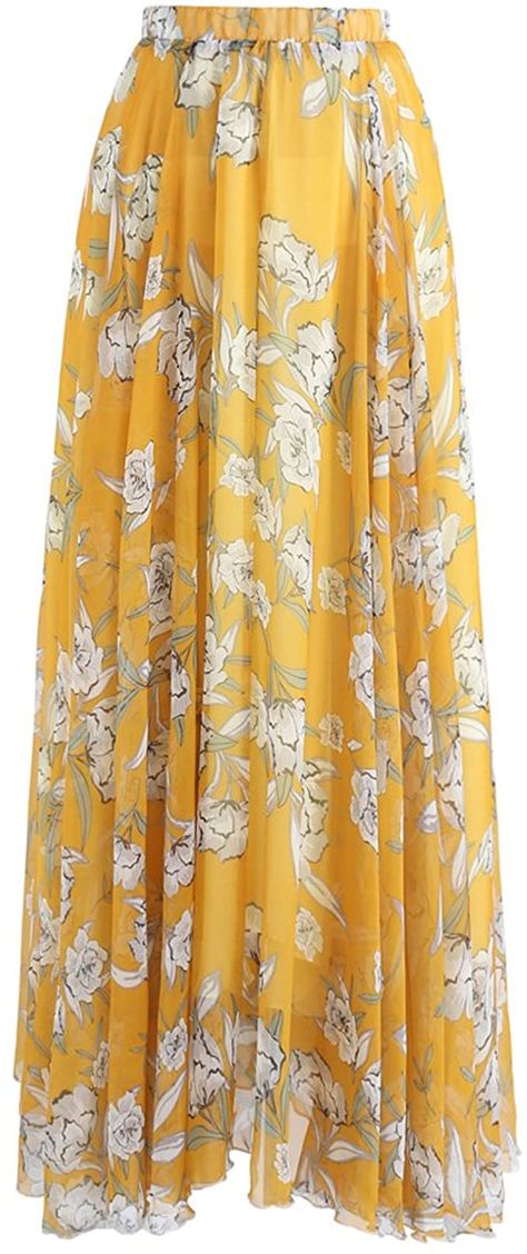 Patterned Skirts, Yellow Maxi Skirts, Flower Season, Chiffon Maxi Skirt, Tulle Maxi Skirt, Layered Tulle Skirt, Yellow Maxi, Yellow Skirt, Turtleneck Sweater Dress