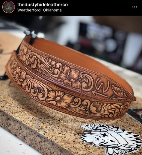 Floral Tooling Patterns, Tooled Leather Belts Mens, Engraving Patterns, Custom Belts, Tooled Belt, Western Stuff, Custom Leather Belts, Western Clothes, Tooled Leather Belts