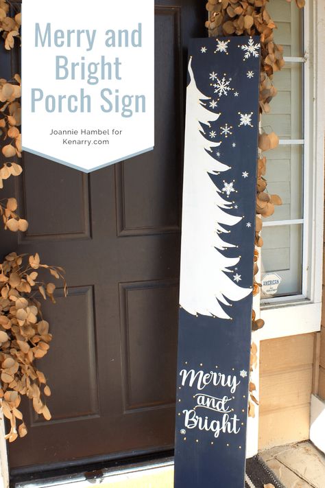 Diy Christmas Porch Signs, Holiday Porch Signs, Christmas Porch Signs, Winter Outdoor Decorations, Christmas Tree Flowers, Christmas Signs Diy, Outdoor Christmas Decor, Tree Flowers, Real Christmas