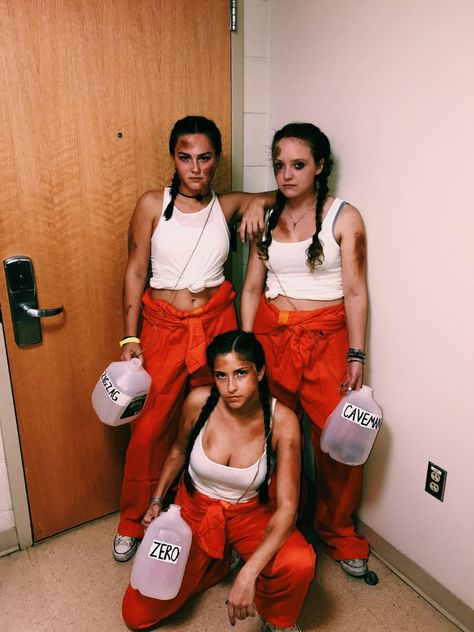 Roadkill Halloween Costume, Jail Costume Women Orange, Holes Costume Halloween, Prisoner Costume Makeup, Jail Break Costume, Inmate Halloween Costumes, Jail Costume Women, Prisoners Halloween Costume, Inmate Costume Women