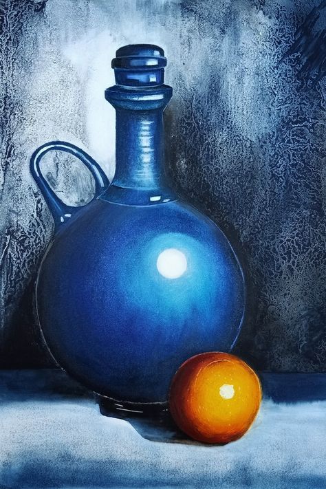 Still Life In Oil Pastels, Oil Pastel Still Life For Beginners, Water Colour Still Life Drawing, Realistic Pastel Drawings, Still Life With Oil Pastels, Still Life Pastel Drawing, Watercolor Still Life Easy, Still Life Drawing Oil Pastels, Still Life Painting Oil Pastel