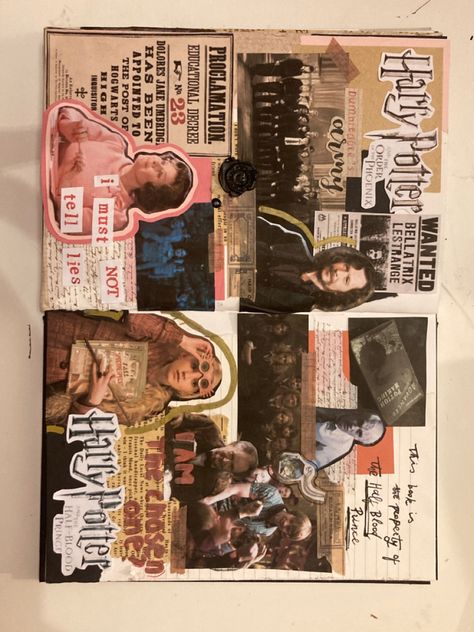 Harry Potter Scrapbook Pages, Scrapbook Journal Harry Potter, Twd Scrapbook, Harry Potter Scrapbook Ideas, Harry Potter Journal Ideas, Harry Potter Collage, Harry Potter Scrapbook, Phoenix Harry Potter, Harry Potter Journal