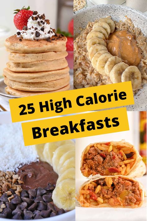 25 High Calorie Breakfast Ideas for Weight Gain Recipes For Bulking, Bulking Breakfast, 3000 Calorie Meal Plan, Recipes For Weight Gain, Healthy High Calorie Foods, Basic Overnight Oats Recipe, High Calorie Breakfast, High Calorie Smoothies, Sweet Potato Breakfast Hash