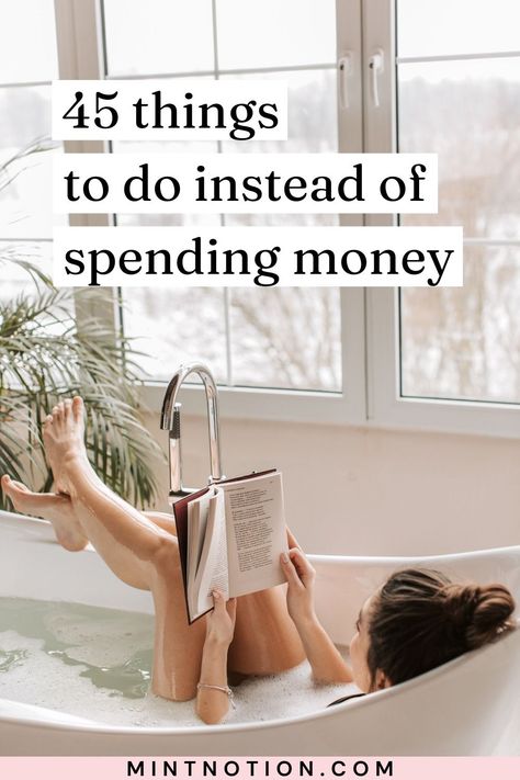 45 Things to do Instead of Spending Money Money Management Activities, Saving Money Frugal Living, Money Saving Techniques, Buying Stuff, Money Frugal, Productive Things To Do, Financial Life Hacks, Money Life Hacks, Fun Hobbies