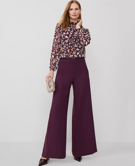 The Petite Dramatic Wide-Leg Crepe Pant Effortless Style, Ann Taylor, Wide Leg, My Style, Pants, Closet, Trousers