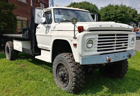 Ford F700 4x4 With Cat Diesel Engine Wooly Rhino, Ford Work Trucks, Ford Crew Cab, International Pickup Truck, Big Ford Trucks, Hydraulic Winch, Ford F 150 Raptor, Work Trucks, Mud Trucks