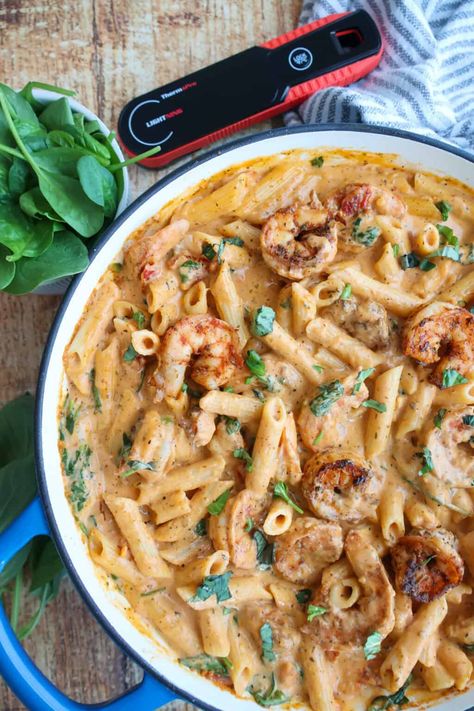 Marry Me Shrimp Pasta - Golden Grace Kitchen Shrimp Marry Me Pasta, Chicken Shrimp Spinach Pasta, Marry Me Shrimp Pasta, Chicken And Shrimp Pasta Garlic Butter, Marry Me Shrimp Pasta All Recipes, Marry Me Shrimp, Creamy Pasta Dinner, Marry Me Chicken Pasta, Pasta Menu