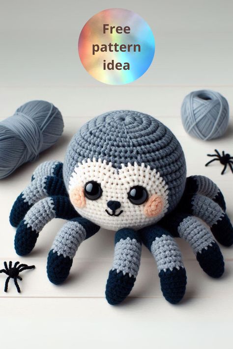 Learn to crochet an adorable spider with this detailed pattern! Perfect for Halloween or as a cute decoration year-round. Amigurumi Spider, Crochet Spider, Spider Pattern, Adorable Crochet, Crochet Stuff, Amigurumi Free, Amigurumi Free Pattern, Learn To Crochet, Fun Quotes Funny