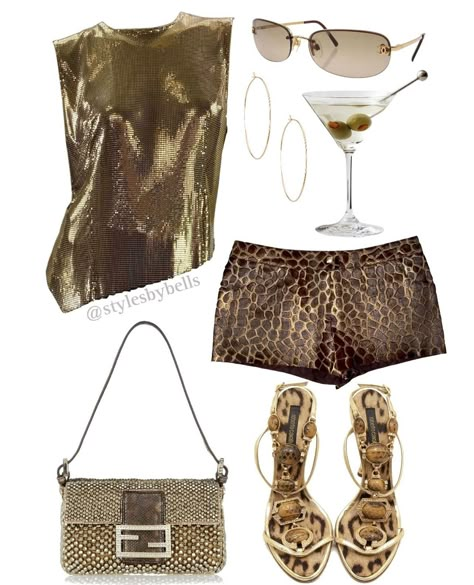 Satc Samantha, Samantha Jones Outfits, Gold Tops Outfit, Shoe Essentials, Fall Shoe, Jungle Fever, Samantha Jones, Miami Outfits, Ibiza Outfits