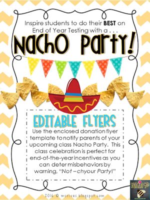 Nacho Party - Use as a testing incentive for those exciting end of year tests End Of State Testing Celebration, Test Incentives For Students, Testing Incentives For Students, End Of Year Class Party Ideas Elementary, Testing Rewards For Students, Testing Incentives For Elementary Students, State Testing Themes, End Of The Year Party Ideas Classroom, Testing Themes For Elementary