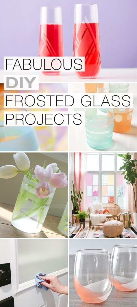 Frosted Glass Craft Ideas, Frosted Glass Ideas, Frosted Glass Diy, Vases Diy, Craft Organization Diy, Dollar Diy, Homemade Items, Crafts For Teens To Make, Glass Objects