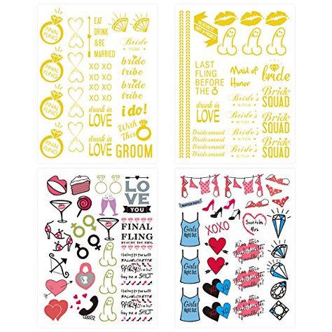 Konsait Bachelorette Party Tattoos for Bchelorette Party ... https://www.amazon.ca/dp/B01JBUND4E/ref=cm_sw_r_pi_dp_x_ISdEybJADWH04 Bachelorette Party Tattoos, Bachelorette Party Tattoo, Bridal Shower Party Favor, Gold Bachelorette Party, Party Tattoos, Bridal Shower Party Favors, Brides With Tattoos, Bachelorette Decorations, Metal Tattoo