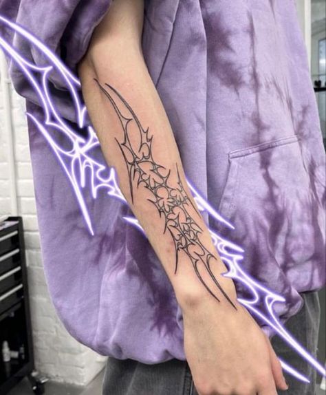 70 Cyber Sigilism Tattoos with Meaning | Art and Design Neo Tribalism Tattoo Arm, Cybersigilism Tattoo Forearm, Neo Tribalism Tattoo, Meaning Art, Clavicle Tattoo, Elbow Tattoos, Doodle Tattoo, Stomach Tattoos, Knee Tattoo