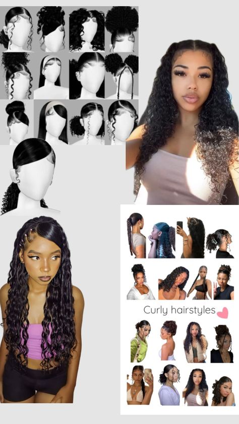 Cute curly hair styles Cute Curly Hair Styles, Curly Hair Styles For School, Coiffure Curly Hair, Shoulder Length Curly Hairstyles, Edges Hairstyles, Baddie Hairstyles Latina, Cute Curly Hair, Latina Hair, Short Natural Curly Hair