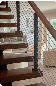 stairs railing Open Concept Remodel, Rail Stairs, Open Riser Stairs, Stair Design, Traditional Staircase, Metal Post, Open Concept Home, Stairway Design, Stairs Design Modern