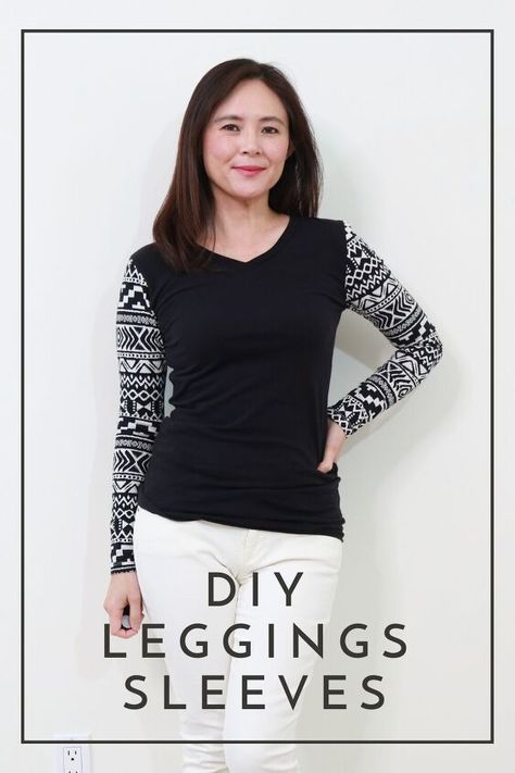 Upcycle Leggings, Long Sleeve Shirt Diy, Upcycle Shoes, Diy Leggings, Upcycle Shirt, Dress Alterations, Create Shirts, Color Block Top, Shirt Dress Casual