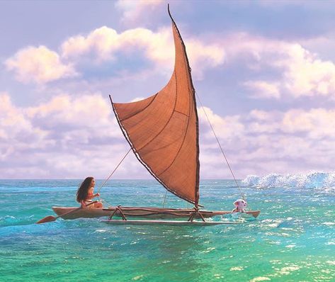 Walt Disney Animation Studios on Instagram: “Venture beyond the reef.” Moana Boat, Moana 2016, Moana Movie, Disney Movie Scenes, Moana Disney, Boat Drawing, Disney Characters Wallpaper, Fantasia Disney, Animation Studios