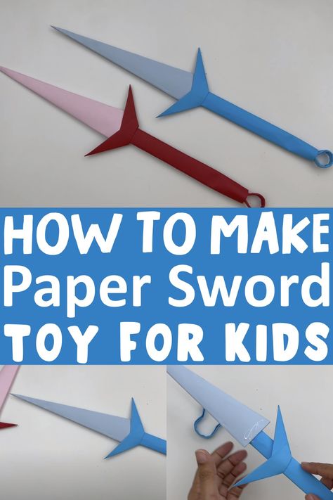 How To Make Easy Paper Sword Toy For Kids Toy Swords For Kids, Diy Swords For Kids, Paper Swords Craft, Gladiator Helmet, Homemade Toys, How To Craft, Popsicle Stick Crafts, Crafts For Boys, Crafts Kids