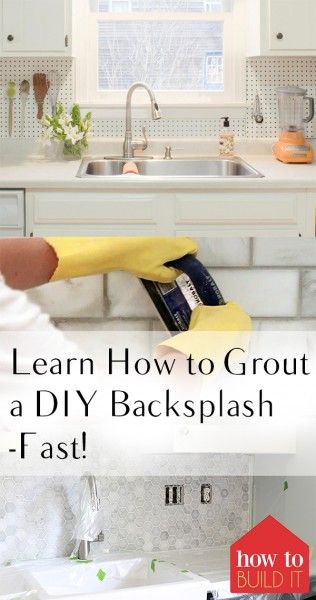 Learn How to Grout a DIY Backsplash–Fast! – How To Build It| DIY Backsplash, DIY Backsplash Projects, Home Decor, Home Decor Tips and Tricks, Home Improvement, Home Improvement Tricks, Home Renovation, Home Renovation Tips and Tricks How To Grout, Diy Grout, Backsplash Diy, Easy Home Improvement, Renovation Tips, Diy Backsplash, Home Improvement Loans, Baby Shower Decor, Kitchen Remodeling