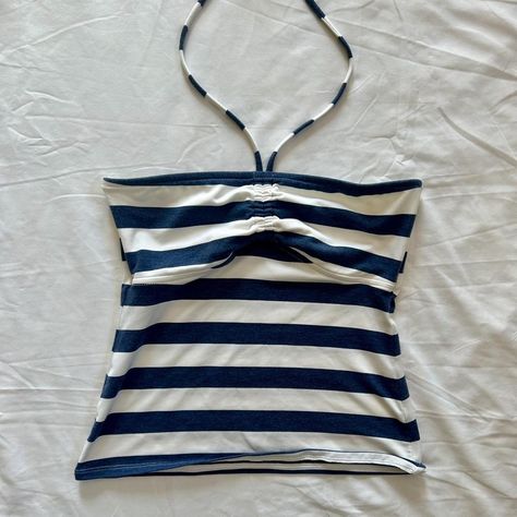 Cute 2000’s striped halter top. Looks like tag has... - Depop 2000s Outfit, Striped Halter Top, Virtual Wardrobe, Fits Clothes, Legally Blonde, Sewing Class, Halter Neck Top, Fit Check, Cute Fits