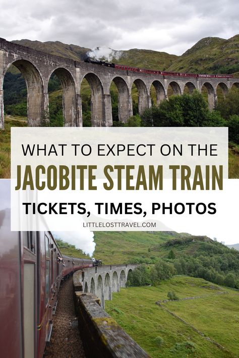 Experience the magic of Scotland with us aboard the historic Jacobite Steam Train! Take a journey through the majestic Highlands, past romantic glens and lochs, and venture Inside the world of Harry Potter! Capture the perfect photo and find out how to make this a reality! Jacobite Steam Train, Scotland Aesthetic, Scotland Vacation, Scotland Tours, Scotland Castles, Steam Train, Train Tickets, Train Journey, Usa Travel Destinations